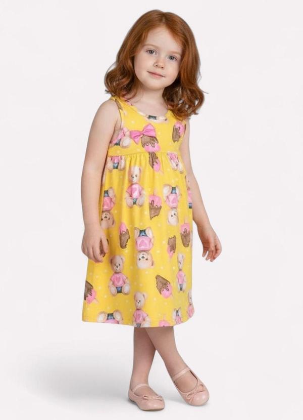 Kyly - Vestido Infantil Menina Ursinho Amarelo 1
