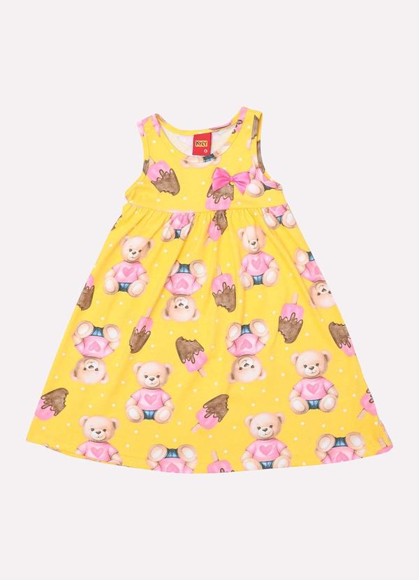 Kyly - Vestido Infantil Menina Ursinho Amarelo 2