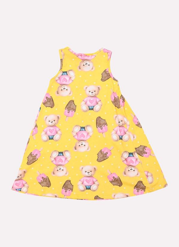 Kyly - Vestido Infantil Menina Ursinho Amarelo 3