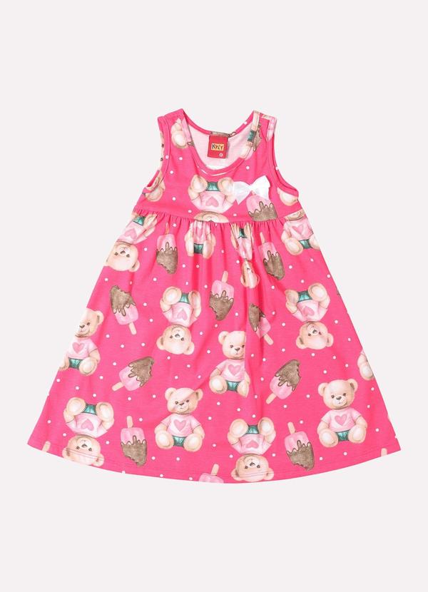 Kyly - Vestido Infantil Menina Ursinho Rosa 2