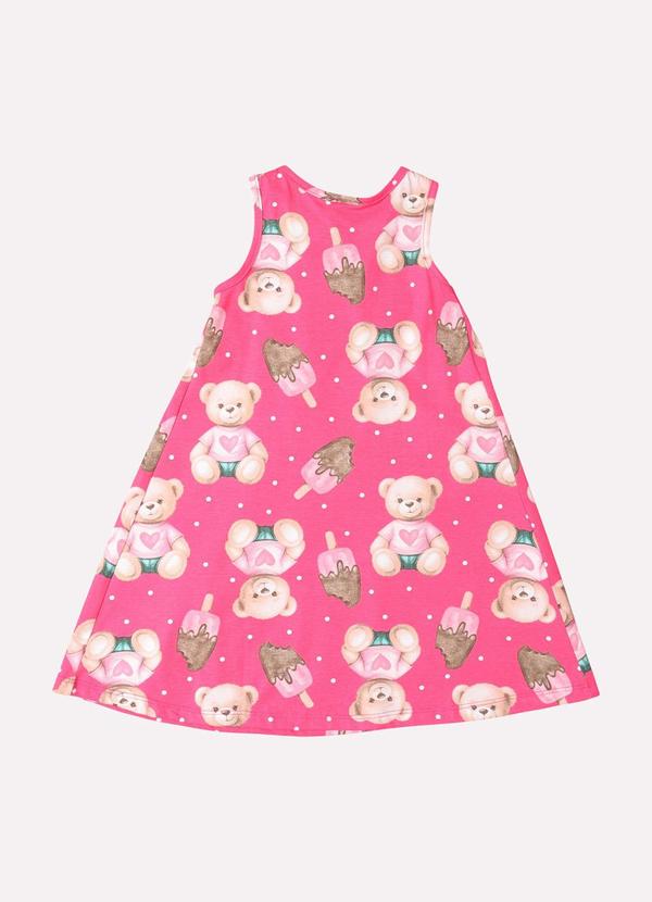 Kyly - Vestido Infantil Menina Ursinho Rosa 3