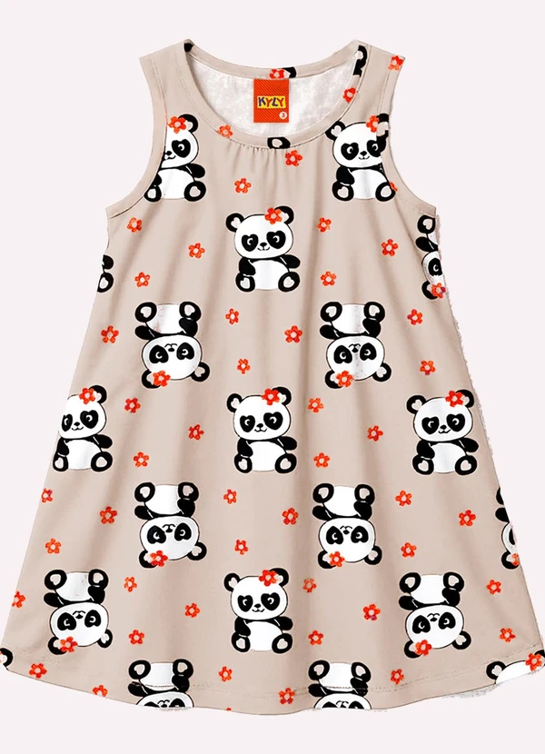 Kyly - Vestido Infantil Menina Ursinhos Marrom