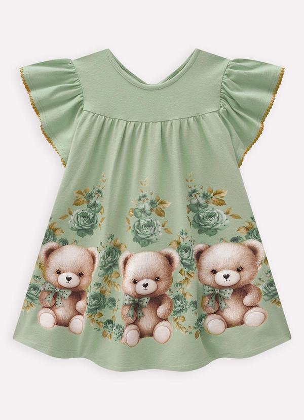 Milon - Vestido Infantil Menina Ursinhos Verde 2