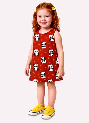 Kyly - Vestido Infantil Menina Ursinhos Vermelho - KYLY