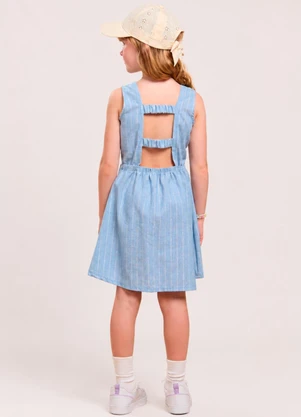 Vida Costeira - Vestido Infantil Menina Verão Listrado Costas Aber - VIDA COSTEIRA