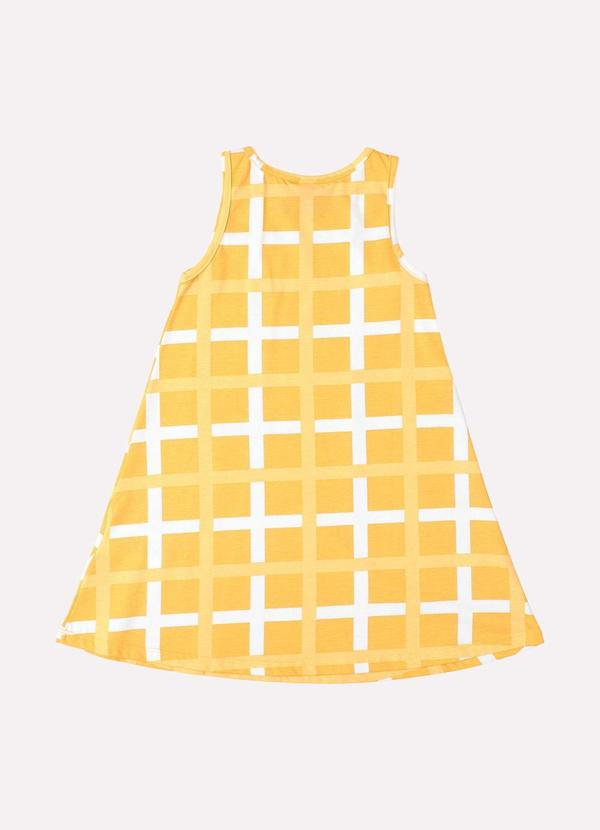 Kyly - Vestido Infantil Menina Xadrez Amarelo 3