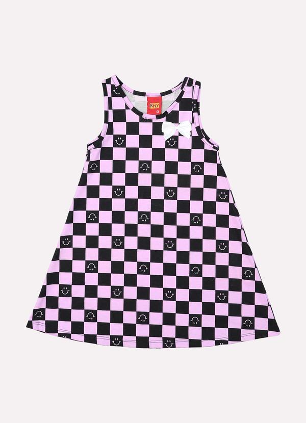 Kyly - Vestido Infantil Menina Xadrez Preto 2