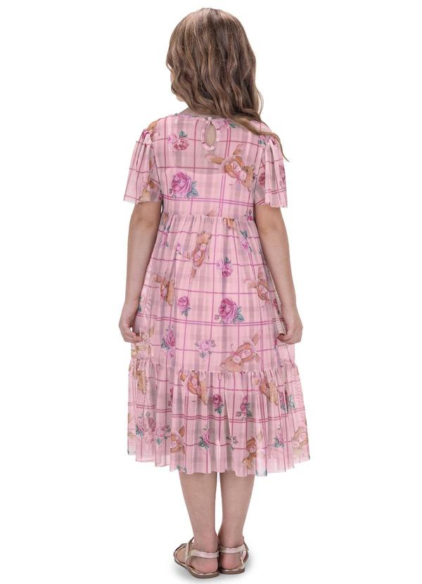 Trick Nick - Vestido Infantil Midi com Sobreposição Rosa 2