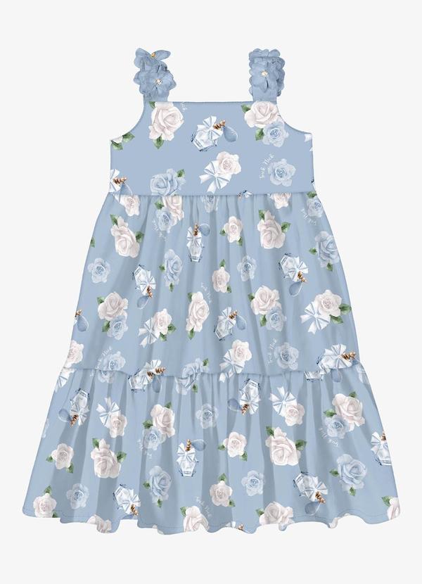 Trick Nick - Vestido Infantil Midi Estampado Azul