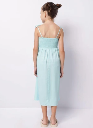 Torra - Vestido Infantil Midi Viscose Alcinha Azul - TORRA