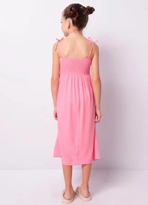 Torra - Vestido Infantil Midi Viscose Alcinha Rosa - TORRA