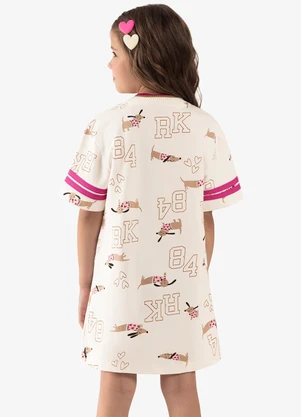 Rovi Kids - Vestido Infantil Moletinho Basic Bege - ROVI KIDS