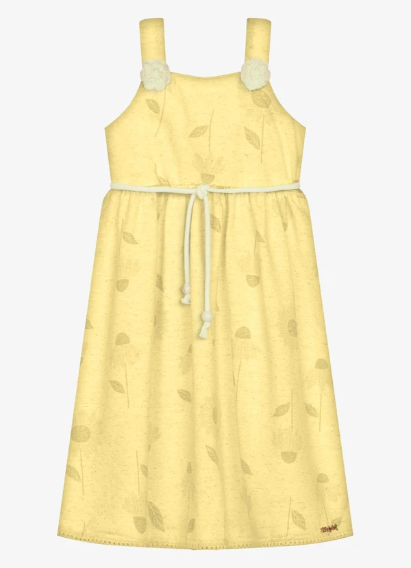 Trick Nick - Vestido Infantil Moletinho Estampado Amarelo