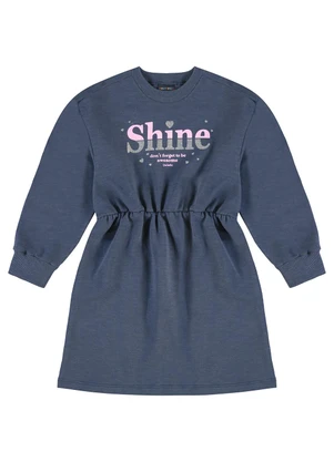 Guloseima - Vestido Infantil Moletom sem Felpa Azul - GULOSEIMA