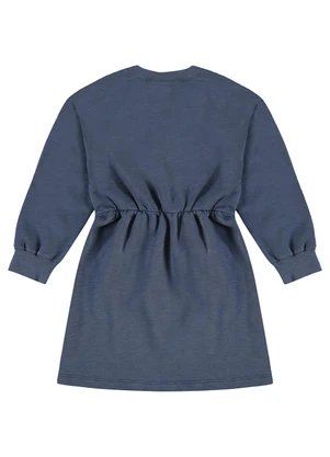 Guloseima - Vestido Infantil Moletom sem Felpa Azul - GULOSEIMA