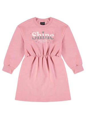 Guloseima - Vestido Infantil Moletom sem Felpa Rosa - GULOSEIMA