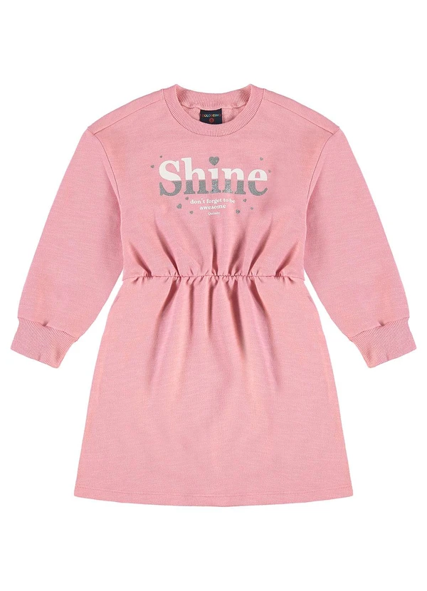Guloseima - Vestido Infantil Moletom sem Felpa Rosa