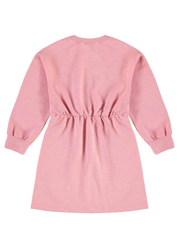 Guloseima - Vestido Infantil Moletom sem Felpa Rosa 2