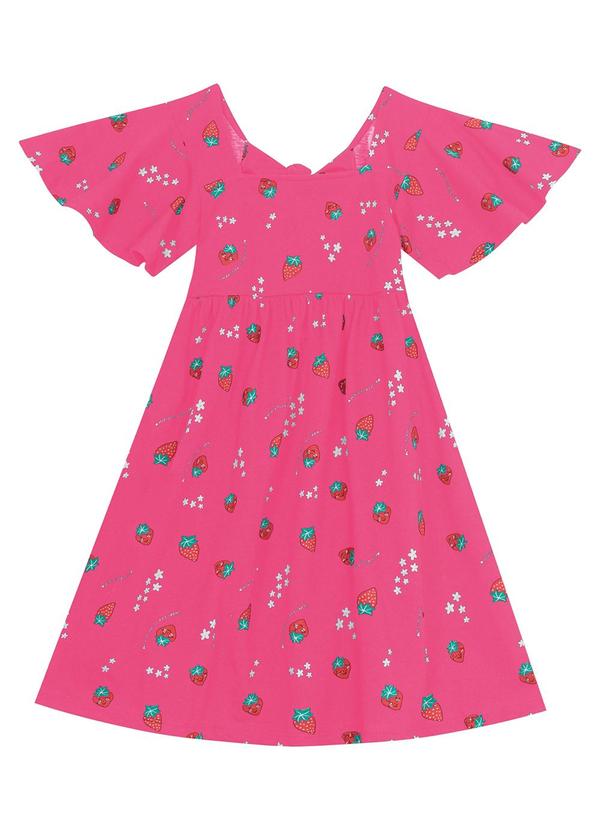 Rovi Kids - Vestido Infantil Moranguinhos Rosa