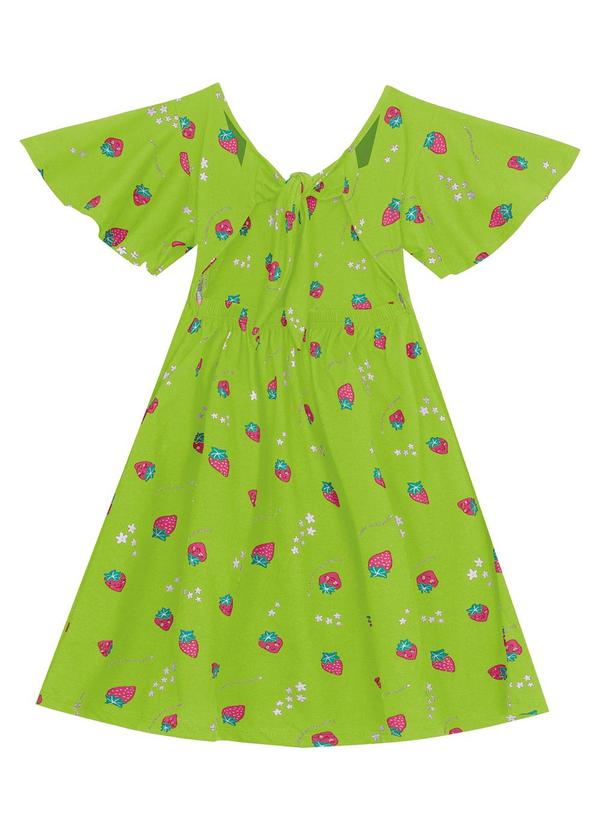Rovi Kids - Vestido Infantil Moranguinhos Verde