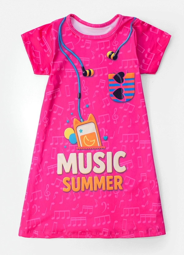 Laluna - Vestido Infantil Music Summer Pink 2