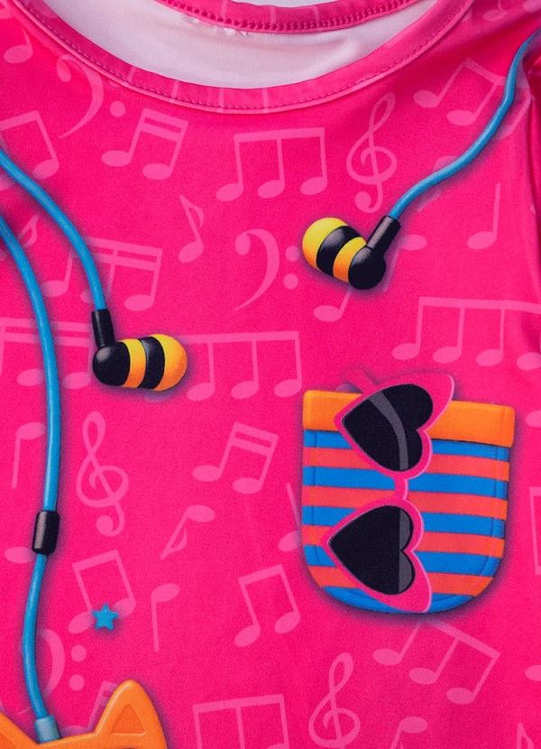 Laluna - Vestido Infantil Music Summer Pink 4