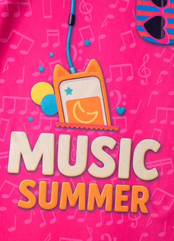 Laluna - Vestido Infantil Music Summer Pink 5