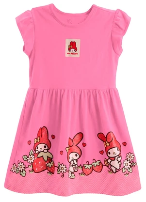Brandili - Vestido Infantil My Melody com Glitter Rosa - BRANDILI