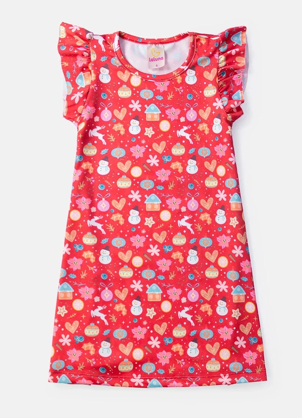 Laluna - Vestido Infantil Natalino Vermelho