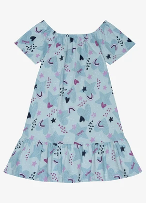 Infinita Cor - Vestido Infantil Oncinha Azul - INFINITA COR