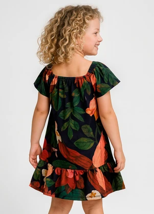 Infinita Cor - Vestido Infantil Oncinha Laranja - INFINITA COR