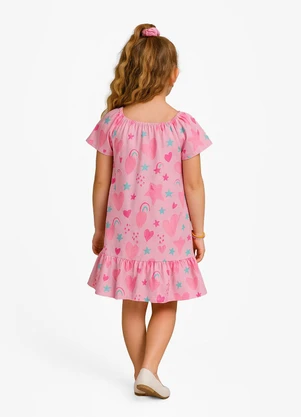 Infinita Cor - Vestido Infantil Oncinha Rosa - INFINITA COR