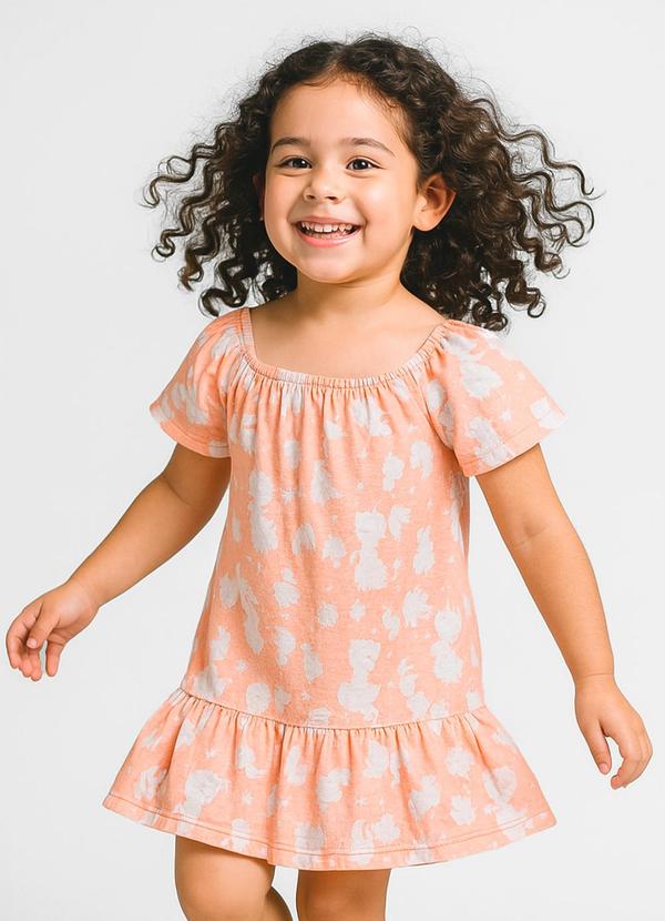 Infinita Cor - Vestido Infantil Oncinha Rosa
