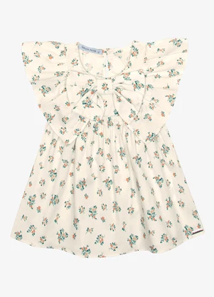 Trick Nick - Vestido Infantil Popeline com Laço Bege - TRICK NICK