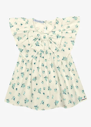 Trick Nick - Vestido Infantil Popeline com Laço Bege - TRICK NICK