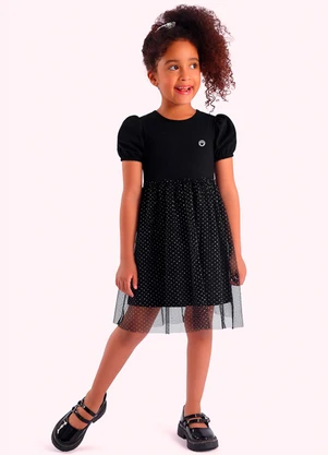 Duduka - Vestido Infantil Preto - DUDUKA