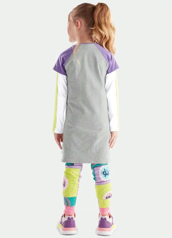 Lilica Ripilica - Vestido Infantil Raglan Branco 2