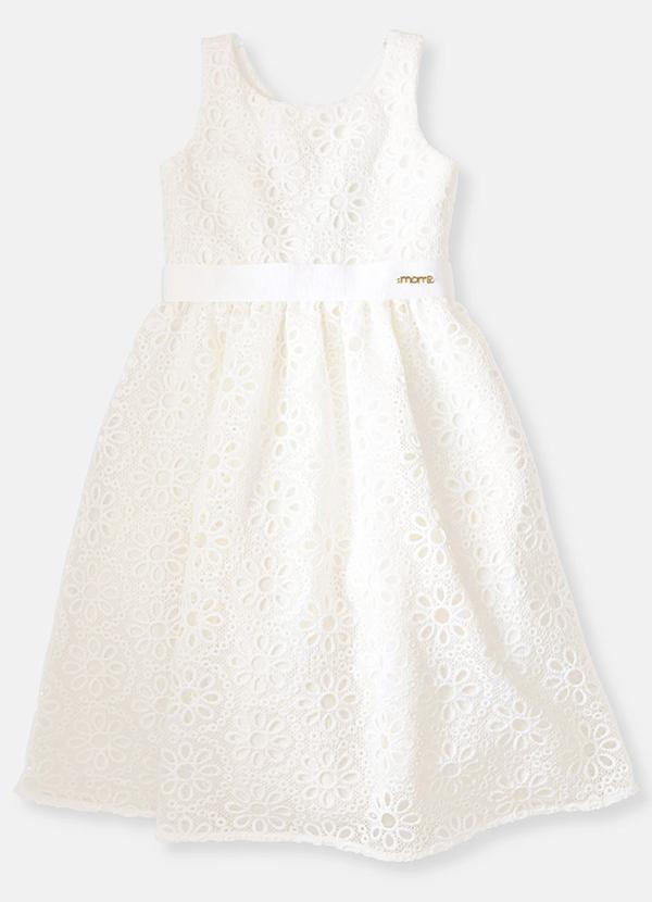 Momi - Vestido Infantil Rendado Off White 2