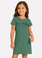 Select - Vestido Infantil Ribana Canelada e Estampa Verde - variação: Verde