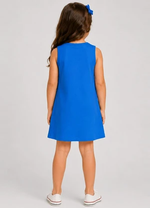Select - Vestido Infantil Ribana Estampa Localizada Azul - SELECT
