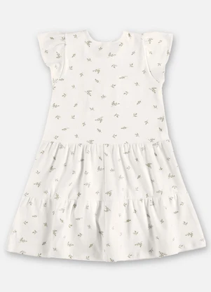 Up Baby - Vestido Infantil Ribana Sustentável Branco - UP BABY