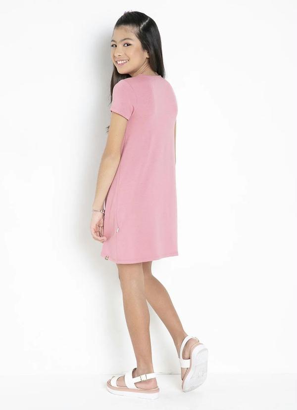 Outlet - Vestido Infantil Rose/Branco com Recortes 5