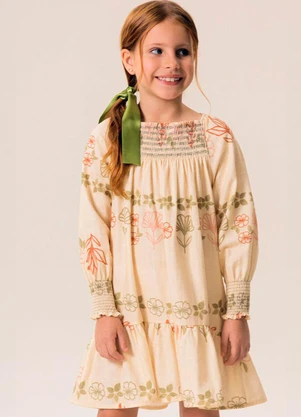 Bugbee - Vestido Infantil Rustico Multicolorido - BUGBEE