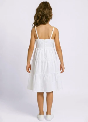 Torra - Vestido Infantil Sarja Três Marias Branco - TORRA