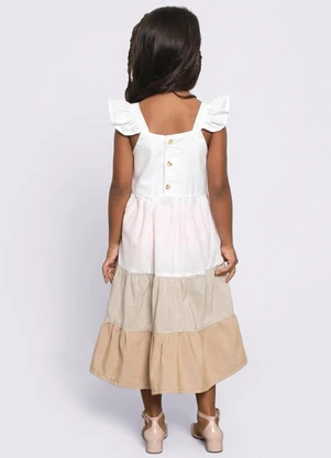 Torra - Vestido Infantil Sarja Três Marias Branco - TORRA
