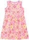 Duduka - Vestido Infantil Rotativo Estampa Folhas  Bege - variação: Rosa