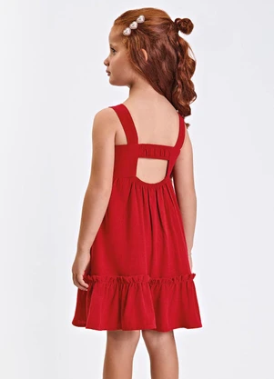 Trick Nick - Vestido Infantil Tecido Linho Strong Vermelho - TRICK NICK