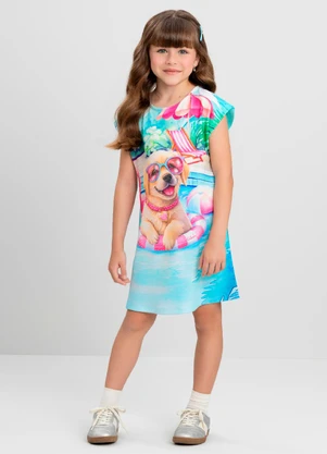 Vestido Infantil Tecidos Leves Quimby Azul - QUIMBY