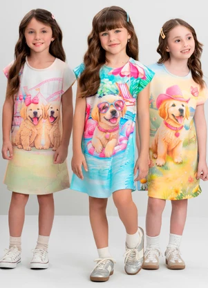 Vestido Infantil Tecidos Leves Quimby Azul - QUIMBY