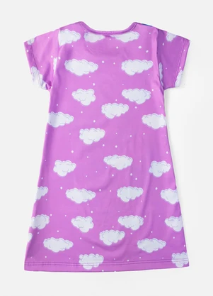 Laluna - Vestido Infantil Urso e Bolsa Lilás - LALUNA